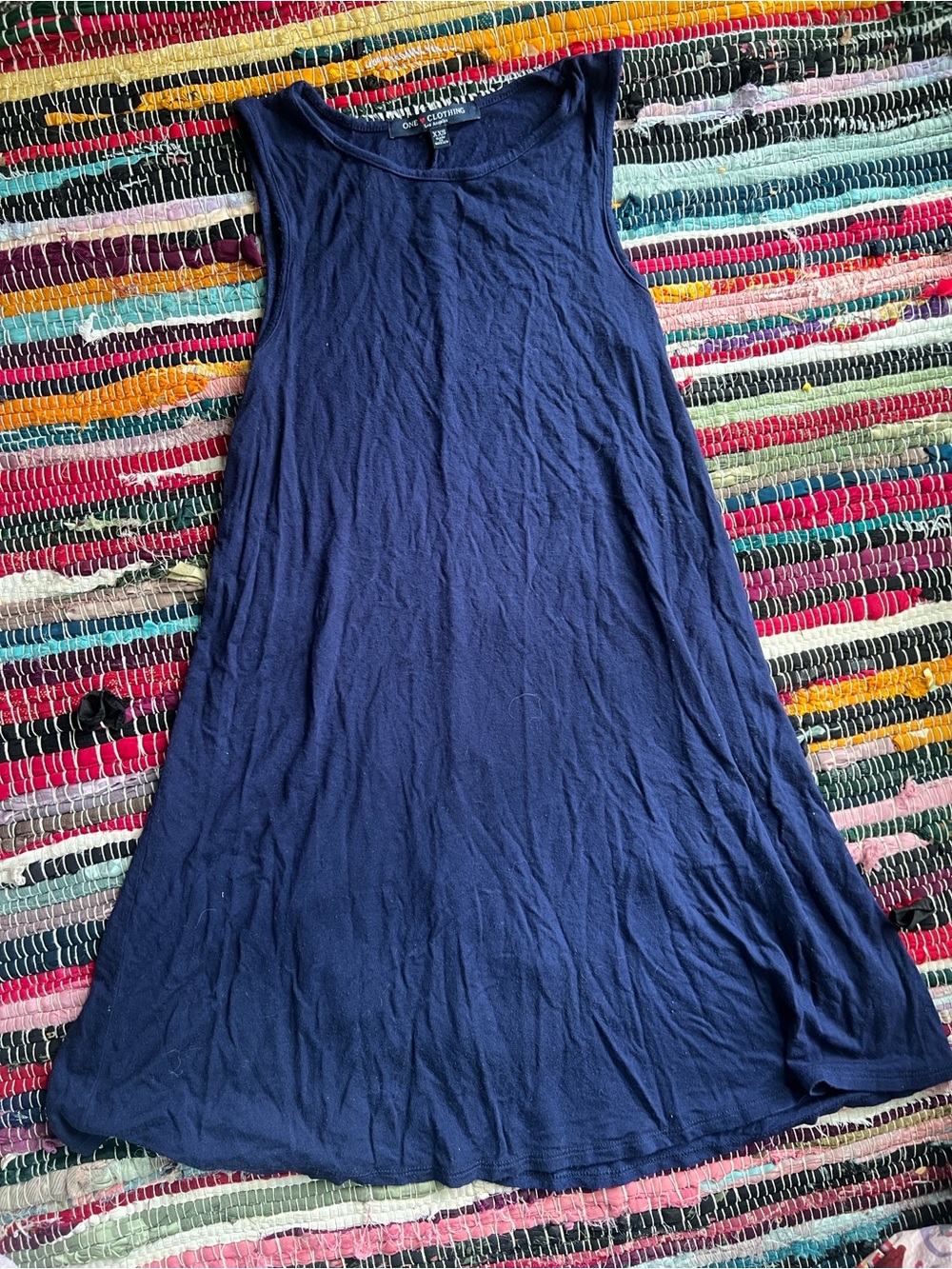one clothing Navy Sleeveless A-Line Tank Dress